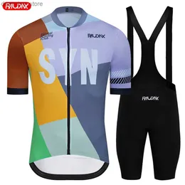 Cycling Jersey Sets SYN RAUDAX Cycling Jersey Slim Fit Men Cycling Jersey 2024 Fashion Summer Cycling Clothing Triathlon Mountain Bike Cycling Set L48