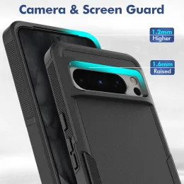 Caixa telefônica de armadura resistente à prova de choque de armadura para o Google Pixel 7 8 Pro 6a 7a 8a Soft TPU Frame Hard Plastic Back Capa Fundas