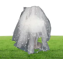Bridal Veils Nzuk Full med Pearl Short Wedding Veil Design Comb Velos de Novia Vail Headwear2228150