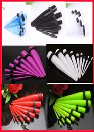 Ear tunnel P13 100pcs mix 8 size 6 color body piercing sprial ear taper ear expander9170497