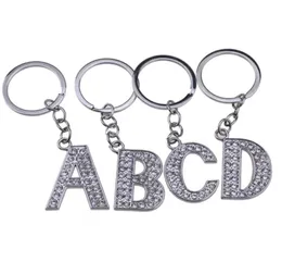 26pcslot AZ 32quot Alloy Alfabet Letter Keyring Full Rhinestone Key Chain DIY Accessories6218525
