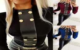 2020 Designer Primavera e outono Roupas femininas Bodycon Bottoming Bottoming Camisetas com mangas compridas Camisetas de pescoço T Button Up Top para Lad1030911