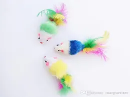 Colorful Feather Grit Small Mouse Cat Toy For Cat Feather Funny Playing Pet4060066