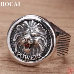 Bocai Sterling Silver S925 Rings For Men Fashion Thai Personalidade Cabeça Lion Pure Argentum Hand Jóias de ornamento240412