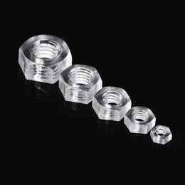 M2 M2.5 M3 M4 M5 M6 M8 M10HEX NUT ACRYLIL SHEX HEX ACRYLIC PC NUT/PLASTION POLYCARBONATE NUT لتركيب الإضاءة