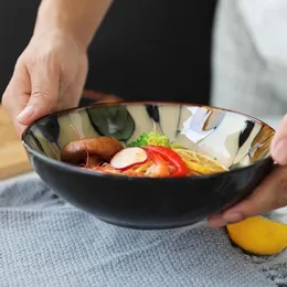 Миски японские сельские сельские керамические керамические посуды суп из листьев листьев лапши лапши с лапшой и рис