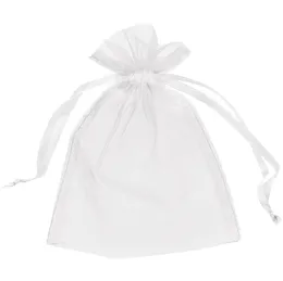 200Pcs White Organza Bags Gift Pouch Wedding Favor Bag 13cm X18 cm 5x7 inch 11 colors Ivory gold blue2193394