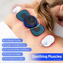 Nacke uppladdningsbar massage Electric Neck Massage EMS Cervical Vertebra Massage Patch för muskel smärtlindring, stöddroppshippning