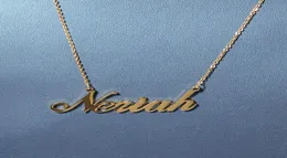 AZ Nome personalizado Letras de colares dourados de aço inoxidável feminino masculino de moda de moda de hip hop Diy Letter pingente colar1175703
