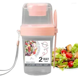 Garranhas de armazenamento Salada de salada de salada Recipiente de pudim de viagem com tampa de refeição de caixa de cobertura para frutas