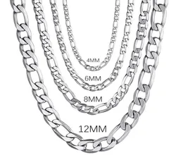 Chains Men39s 925 Sterling Silver 4MM6MM8MM12MM Curb Cuban Chain Necklace 1630 Inch For Man Women Fashion Jewelry High End 7342095