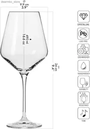 Vinglas med röda vinlasser uppsättning av 6 16,6 oz avant-darde samling Crystal lass tunt kant lon stam unik elant premium l49