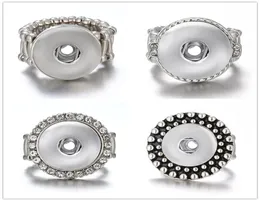 Newest 10pcslot Snap band Ring jewelry fit 18mm Ginger Metal Silver Button Adjustable9887221