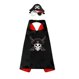 Captain Jack Cosplay Costume for Boys, Children's Pirate Cloak and Hat Toy Set, Halloween Gift, Cape, Accessories