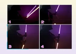 LED Swordsguns 2 sztuki Flashing miecz świetlny Laser Double Sword Toys Sound and Light For Boy Girls 2209059168035