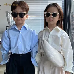 Fashion Baby Girl Boy Cotton Shirt Sleeve Long Nexh Bambino Bambini Bambini Bambini Spring Autumn Autumn Cash Casual Cash 3-16Y 240329