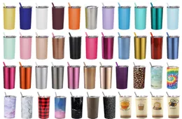 20oz Stainless Steel Double Wall Vacuum Insulated Skinny Straight Tumblers Slim Cup Thermal Bottles Tall Coffee Mugs with Lid and 2121409