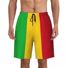 Men's Shorts Bathing Suit Mali Flag Board Summer Malian Fans Cool Fashion Beach Male Pattern Running Quick Drying Swim Trunks