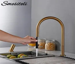 SMESITELI Nuovo rubinetto invisibile Traccia spruzzatore a doppio foro a doppio foro e mixer per lavello da cucina in ottone solido freddo t205185527