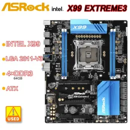 Placas -mãe x99 placa -mãe asrock x99 extreme3 placa -mãe lga 20113 4xddr4 256gb USB3.0 SATA3 M.2 para Intel Core i7 e Xeon 22 CPU