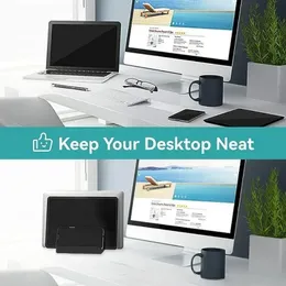 2024 Vaydeer Plastic Vertical Laptop Stand Holder調整可能なデスクトップノートドックスペース節約3インチコンピュータスタンドタブレット