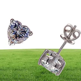 Yhamni Nytt mode Vackert 925 Sterling Silver Shiny Cz Heart Diamond Earring Studörhängen för kvinnor Hela BKE0058962136
