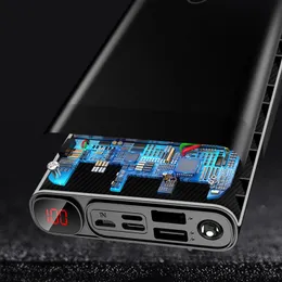 جديد 30000mAh Bank Metal Power Bank فرض سعة كبيرة مع LED LED HD Digital Display Charger Travel Properbank