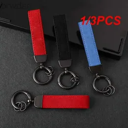 Key Rings 1/3PCS Car Key Chain Luxury Genuine Leather Keychain Pure Color Buckle Key Ring For Men And Women Universal Car Interior 240412