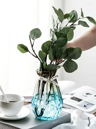 Вазы Цвет Прозрачный стеклянный ваза высушенная цветочная композиция
