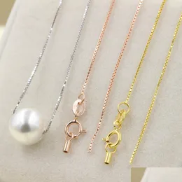 Ustawienia biżuterii DIY Pearl Pendant S925 Sliver Chain Naszyjnik Kobiety Moda Wedding Gift 9 PC/Part Drop dostawa dhgarden dhcsq