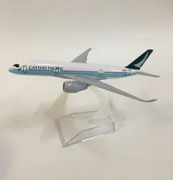 16cm 평면 모델 비행기 모델 Cathay Pacific A350 비행기 항공기 모델 장난감 1400 다이 캐스트 금속 에어 버스 A350 비행기 장난감 LJ2005337121