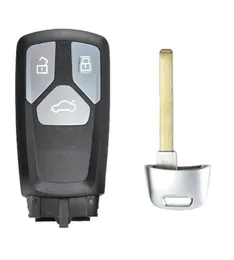 Замена Smart Remote Car Key Shell 4 кнопки Аварийный неразрезанный ключ для TT A4 A5 S4 S5 Q7 SQ7 2017 UP25775595147
