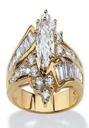 18K Gold Ring Luxury White Sapphire Zwei Ton 925 Sterling Silver Diamond Party Braut Engagement Ehering Band Ringe Größe 6139456818
