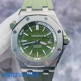 AP Wrist Watch Montre Royal Oak Offshore Series 15710ST Avocado Green dial Automatic Mechanical Watch Mens 42mm full set