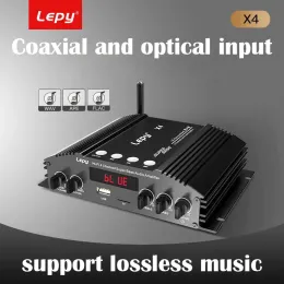 Amplifier HIFI 5.0 Bluetooth Power Amplifier, Optical Fiber, Coaxial Input, 2.1 Audio Amplificador Dual Subwoofer Output, 4 Channels