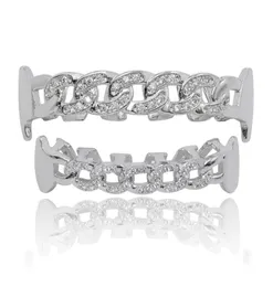 NUOVO FIT personalizzato completamente CZ CUS CUBAN GRILLZ ICEDOUT BLING TEETH HIP HANT GRIENT GRITTO SET GRIGHT SET GRIGLIE VAMPIRE2371901