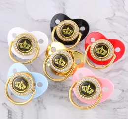 Цвета сочиков Cartoon Crown Baby Pacifier Golden Dummy Bling Малыш малыш Pacy Orthodontic Dips Gift 018 месяцев SPAC9714410