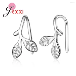 Orecchini per borchie Novel Design Bud per donne Girls bambini Female Leaf Branch 925 Sterling Silver Leave Hook