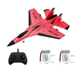 طائرات بدون طيار 2.4G طائرة Glider RC Drone FX620 SU35 طائرة جناح ثابتة طائرة التحكم عن بعد الكهربائية مع LED Outdoor Toys RC Plane SU35