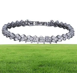 18K White Gold Plated Zirconia Tennis Bracelet Diamond Manth Chain For Men Women Heart Love Crystal Bracelets