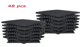 48 PCS Acoustic Panels Studio Soundproofing Wedge 1" X 12" X 12"3510283