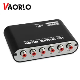 Converter Vaorlo Digital 5.1 Ljudavkodare Dolby DTS/AC3 Optical till 5.1Channel RCA Analog Converter Sound Audio Adapter Amplifier för TV