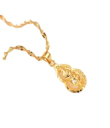 Dubai Real 18 K Желтый Fine G F Золотой женщины подвесной ожерелье украшения изготовления изготовления тыква Свадебные подарки208P8160462
