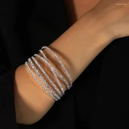 Bangle Boho Multi Layer Crystal Bracelet Cuff Fashion الأنيقة بالجملة أساور الراين للنساء للنساء الفاخرة