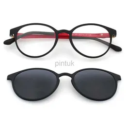 Óculos de sol clipe magnético zenótico em óculos de sol Óculos de sol polarizados Myopia Glasses Frame 2 em 1 Moda óptica óculos de prescrição de tom óptica 240412