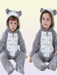 Bebek Onesie Kigurumis Erkek Kız Bebek Romper Totoro Kostüm Gri Pijama Fermuar Kış Giysileri Toddler Sevimli Kıyafet Kedi Fantezi 22806031