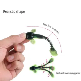 SoUgayilang 3pc 12pc mjuk locka realistiska formbetar 9cm/3,5in jigging wobblers fiske lockar konstgjorda bador för baskarp