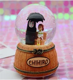 Spirited Away Kaonashi Crystal Ball Ball Ball Box День рождения подарки Girl светящиеся снежинки музыкальная коробка дома украшение рабочего стола 218884901