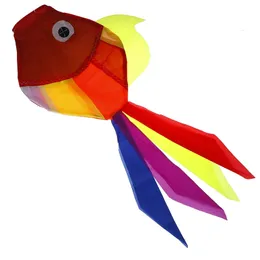 1pc Regenbogenfisch Kite Windsock Outdoor Gartendekoration Kinder Linie Wäschspielzeug zufällige Farbe 240407
