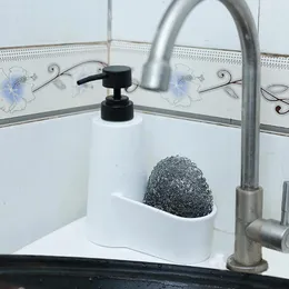 Flüssige Seifenspender Pressflasche Küchenschale Handschwammhalter mit Waschmittelquetschern